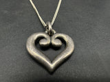 JAMES AVERY Sterling Silver Heart Scroll Pendant on Chain Necklace 18”