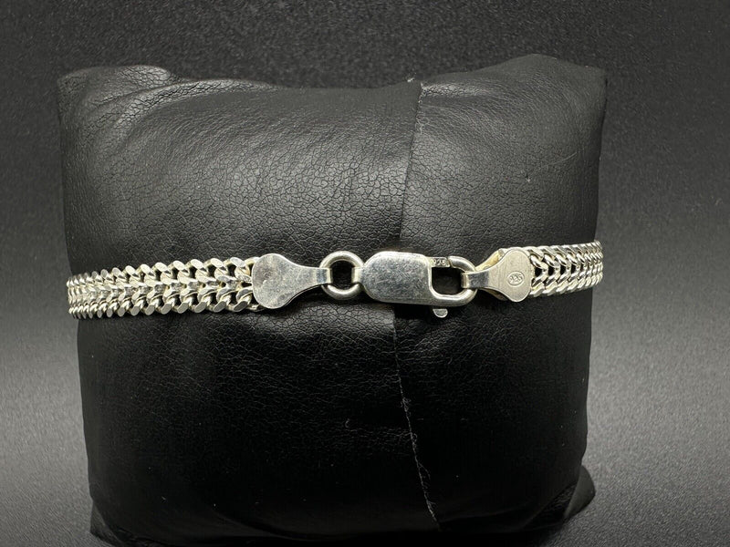 Sterling Silver Brick Mesh Link Bracelet Signed 925 7.75”~8 Grams