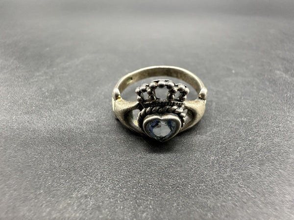 Vintage Sterling Silver Ring Claddagh Size 6