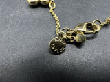 Ann Taylor Necklace Gold Tone Long Chained Clover Flower w Rhinestones 18”