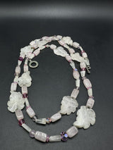 Rose Quartz Pink Natural Gemstone 40” Necklace