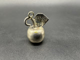 Mexico Taxco STERLING CHERRY Pendant Charm-Vintage 925 Silver-Hollow Puffy