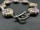 Art Glass Enamel Bead Bracelet 7"~ Beautiful