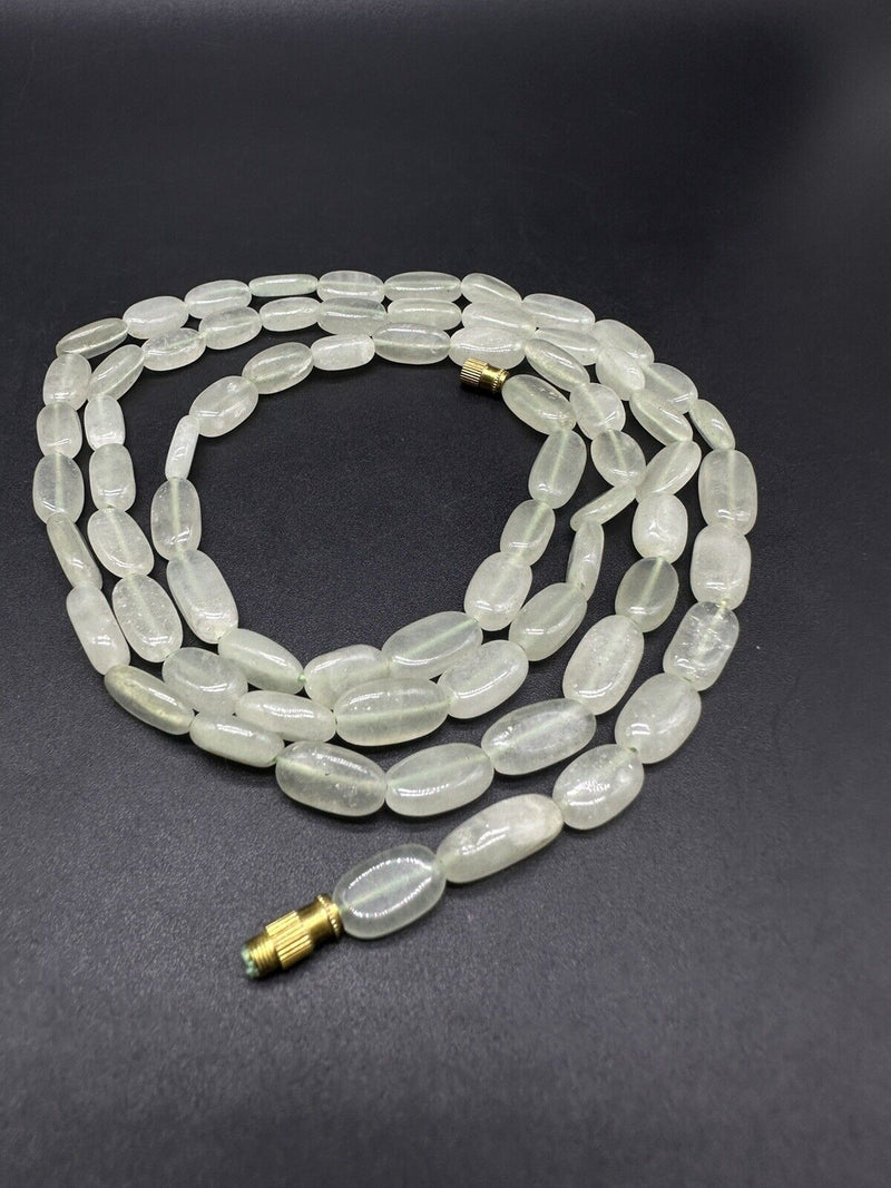 Vintage Jade Serpentine Bead Necklace 35”