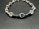 Vintage Sterling Silver 925 Clear Cubic Zirconia Tennis Bracelet   sz 7"