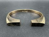 Henri Bendel Riveted Hinged Bangle Bracelet Gold Tone 6”