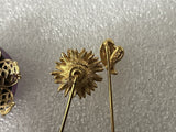 Vintage Monet Trifari Sarah Cov Stick Pins Lot of 4