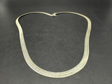 MILOR ITALY 925 STERLING SILVER ETCHED HERRINGBONE 5MM NECKLACE 20” 14Gs