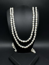 Endless Strand White Genuine Freshwater Pearl Necklace 116” Extra Long