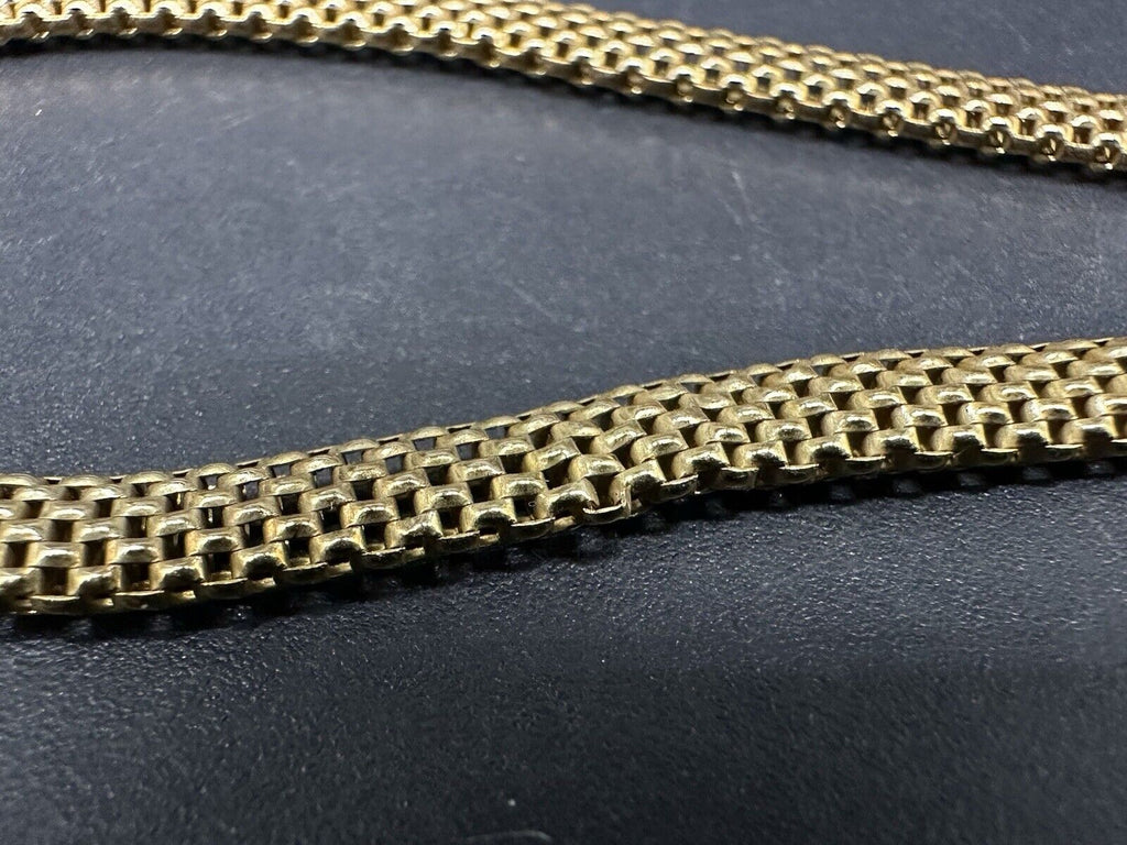Vintage Unisex Sterling Silver Vermeil Mesh 8"  Bracelet