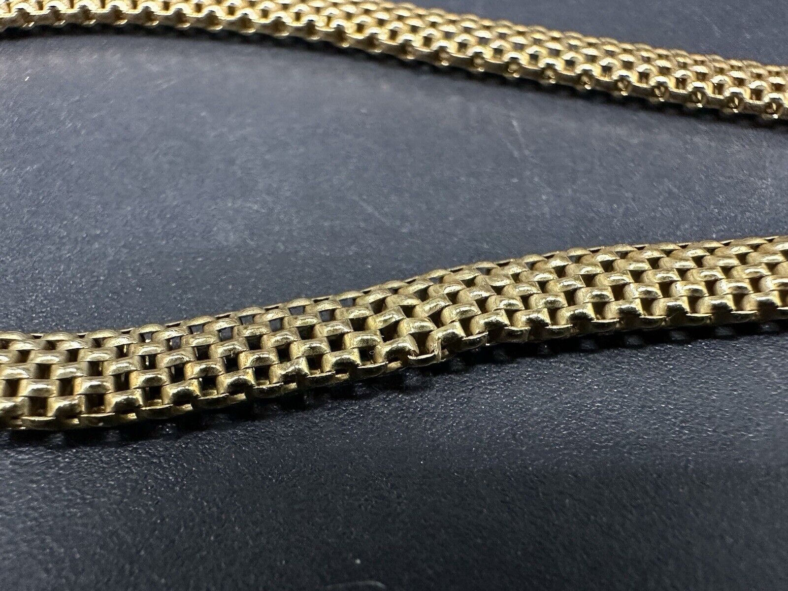 Vintage Unisex Sterling Silver Vermeil Mesh 8"  Bracelet