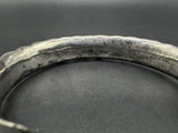 Sterling Silver 925 Thailand Brushed Hammered Textured Cuff Bracelet 7.25”