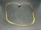 Necklace Gold Vermeil on Sterling 925 Silver Herring Bone Chain 20”