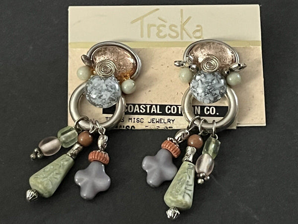 Treska Drop Designer Bead Earrings