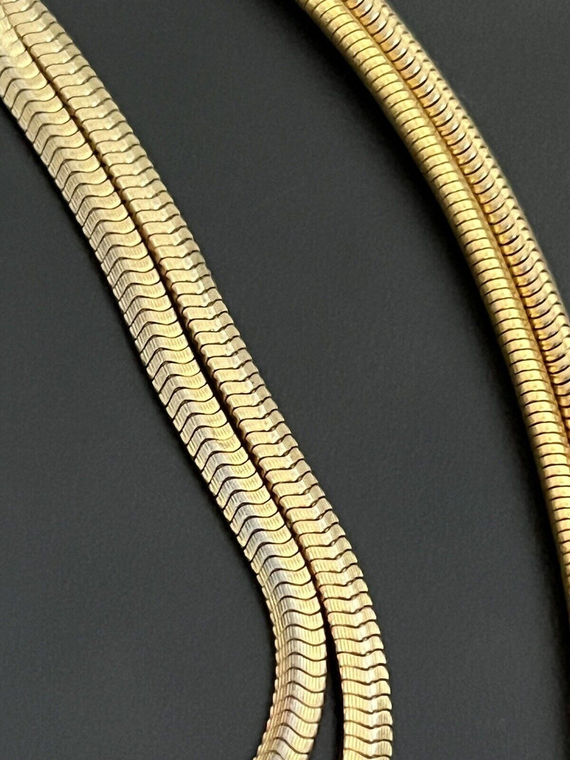 Vintage GOLD-TONE Snake Chain Hi End Unsigned Jewelry Lot 11pcs