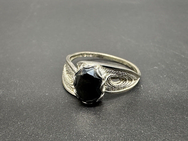 Vintage Estate 925 Sterling Silver Hematite? Ring Size 6