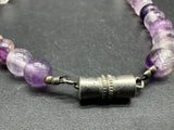 Vtg Amethyst Graduated Quartz 8MM Round Bead Necklace 18”