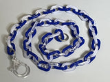 Blue Clear Transparent Unisex Acrylic Cable Chain Link Necklace 18” Long 9mm