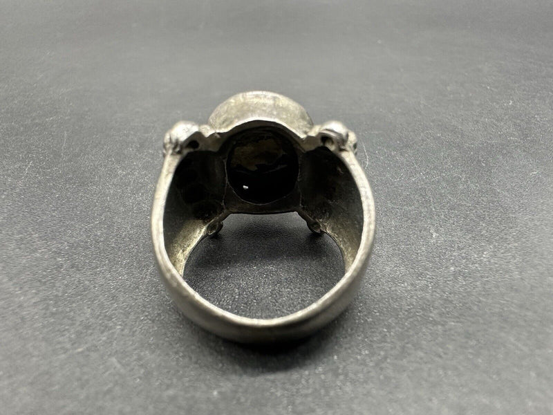 STERLING SILVER BLACK Onyx STONE RING SIZE 7 925 FINE