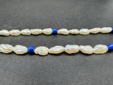 VINTAGE 14K YELLOW GOLD FRESHWATER SEED PEARL LAPIS LAZULI 16” Necklace
