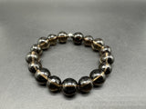 Natural Smoky Brown Quartz Clear Crystal Beads Stretch Bracelet Healing