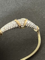 Vintage 14k Pure Gold Omega Dome Pave Diamond Bracelet 4.65 Carats~25 grams~5mm