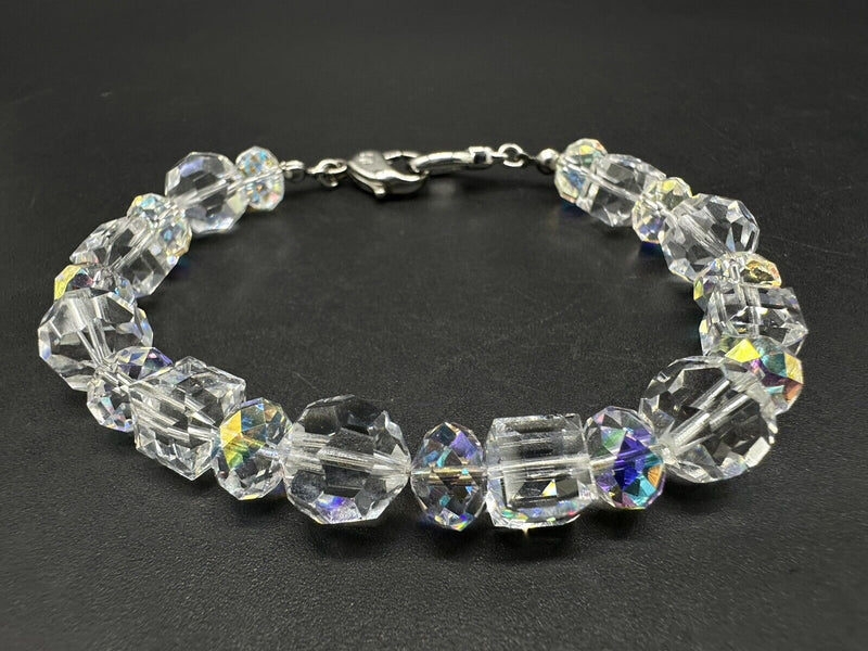 Aurora Borealis Swarovski Crystal Bracelet  Sterling Silver Lobster Clasp 7.25