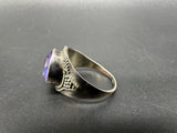 Purple Crystal Ring, 925 Sterling Silver Size 8.5