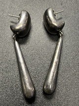 925 Oxidized sterling silver teardrop dangle earrings 2.5”