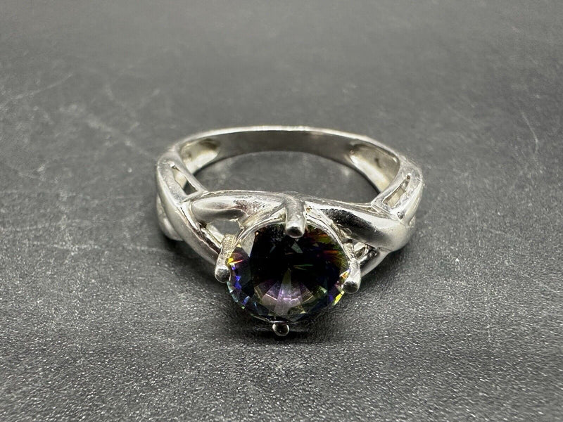 Mystic Fire Topaz, 925 Sterling Silver Ladies Ring Sz8