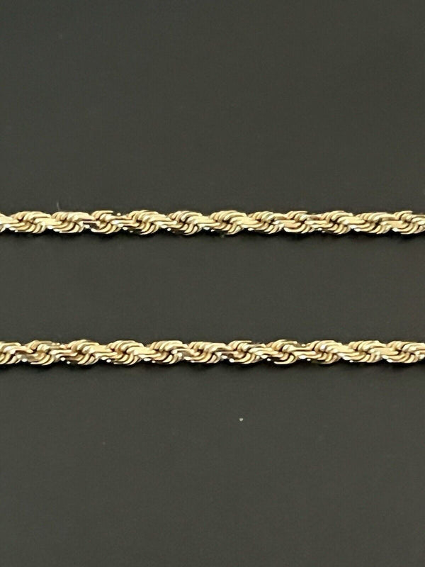 14k Solid Yellow Gold 18.5" Rope Chain Necklace 2mm The World Jewelry 6.8g