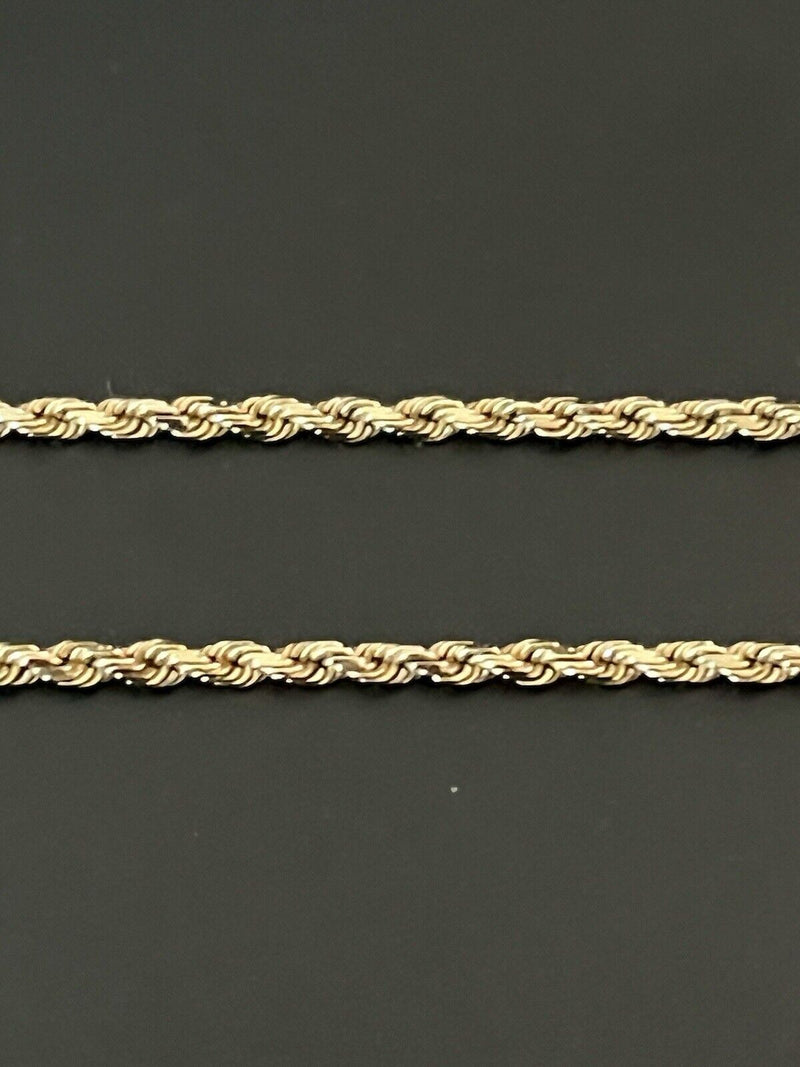 14k Solid Yellow Gold 18.5" Rope Chain Necklace 2mm The World Jewelry 6.8g