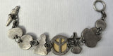 Vintage Carved Stone Link Bracelet w/Buddha Flower, Scarab, Turtle, Kachina 7”