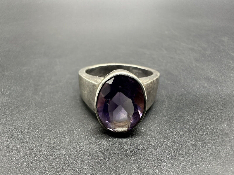 Sterling Silver Amethyst Ring Vintage February Birthstone Sz8 10Gs