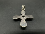 Vintage Sterling Silver 1.5” Cross Pendant Amethyst Stone 6Gs