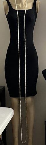 Endless Strand White Genuine Freshwater Pearl Necklace 116” Extra Long