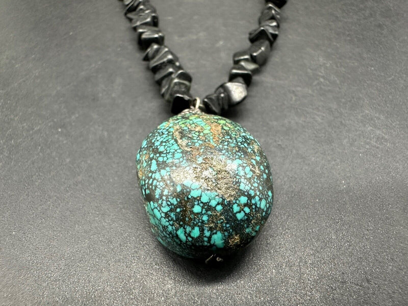 Nugget Stones Turquoise  Pendant Necklace  17”