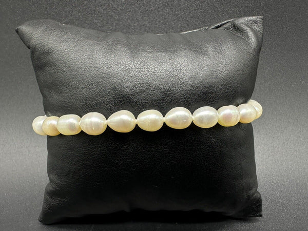 Genuine Baroque Fresh Water Pearl Bead Bracelet 7”