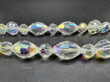 Classic Graduated Aurora Borealis Crystal Necklace 34”  78Gs