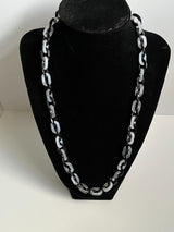 Black Clear Transparent Unisex Acrylic Cable Chain Link Necklace 15-22” Long~9mm