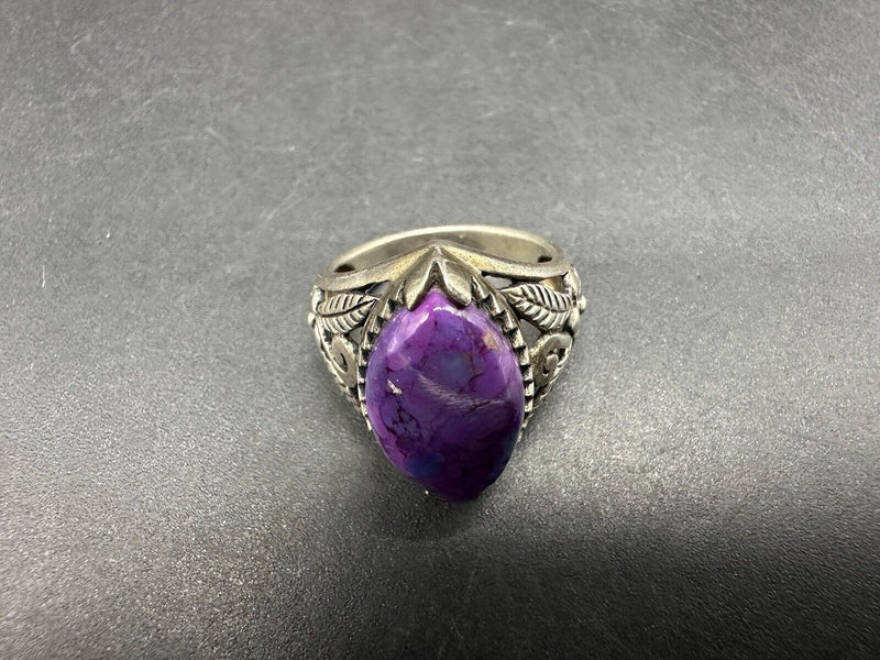 Purple Rhombus Stone 925 Sterling Silver Ring Size 7, 7Gs