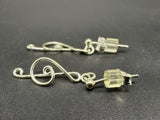 Silverworks Sterling Silver Music Treble Clef Note Dangle Earrings