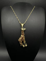 Karizia Spa KA 1772 Italy 925 Silver 24" Chain Giraffe Charm Pendant Necklace