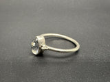 Sterling Silver Genuine CZ Marquise Solitaire Band Ring Size 6.75