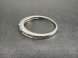 Sterling Silver 925 Blue Topaz Band Ring Sz 9.5