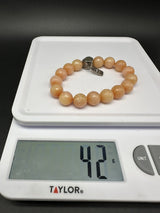 Silpada Peach Quartzite Sterling Silver Stretch Bead Bracelet  42Gs 7"