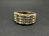 Sterling Silver Baguette CZ Ring 925 Silver Gold Plated Sz 8