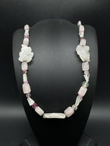 Rose Quartz Pink Natural Gemstone 40” Necklace