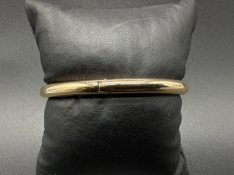 Henri Bendel Riveted Hinged Bangle Bracelet Gold Tone 6”