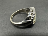 Vtg Ring CZ Stones Sterling Silver 925 Setting Sz 6